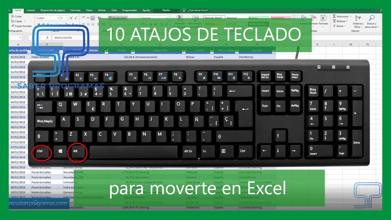 Excel | 10 atajos de teclado imprescindibles para moverte en Excell 🔝. Tutorial en español HD