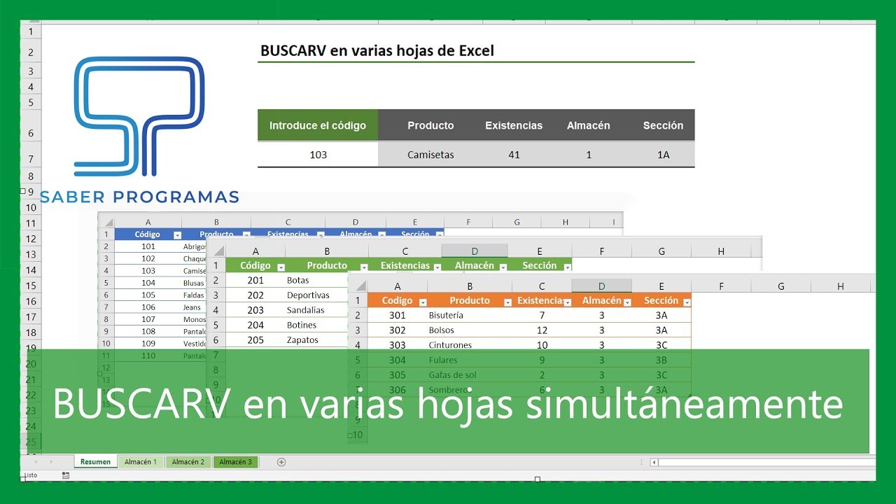 Excel | TRUCO 🔎 buscar en varias hojas de Excel usando BUSCARV. Tutorial en español HD