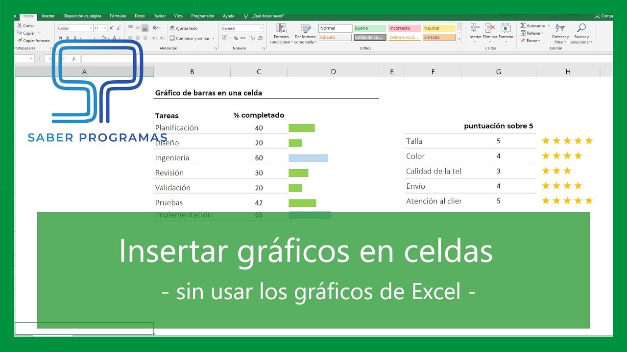 Excel | TRUCO 🔝 Insertar gráficos en una celda sin utilizar los gráficos.