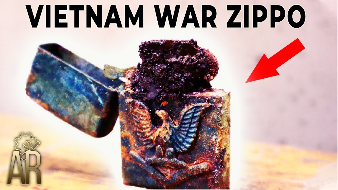 Restauración del encendedor Zippo - reparación de la guerra de Vietnam 67-68 Long Binh