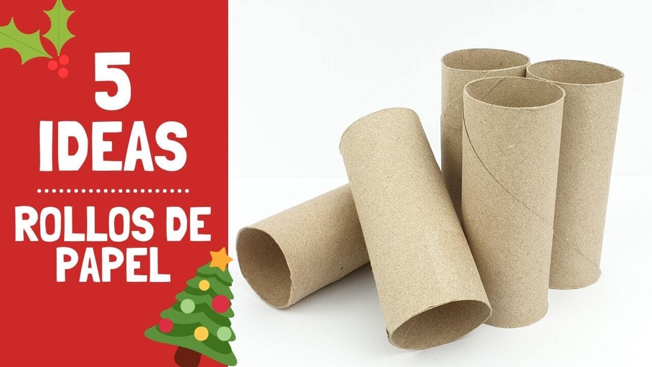 🎅 5 Manualidades navideñas con rollos de papel higiénico muy fáciles
