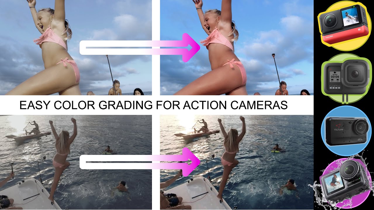Correction des couleurs cinématographique facile pour les caméras d'action, en utilisant HAWAIK...