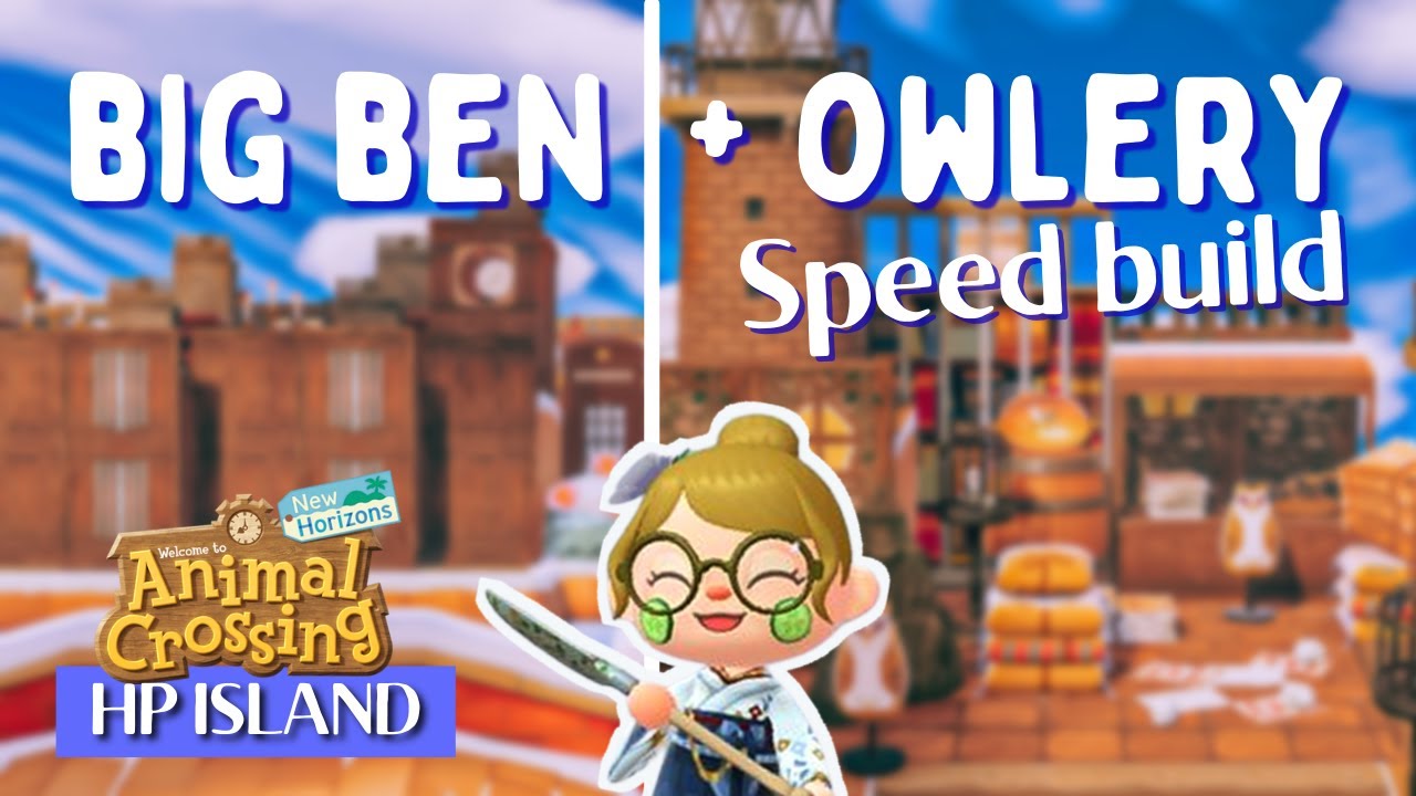 BIG BEN + OWLERY Speed Build 🦉Harry Potter Island Pt 19 // Animal Crossing: New Horizons