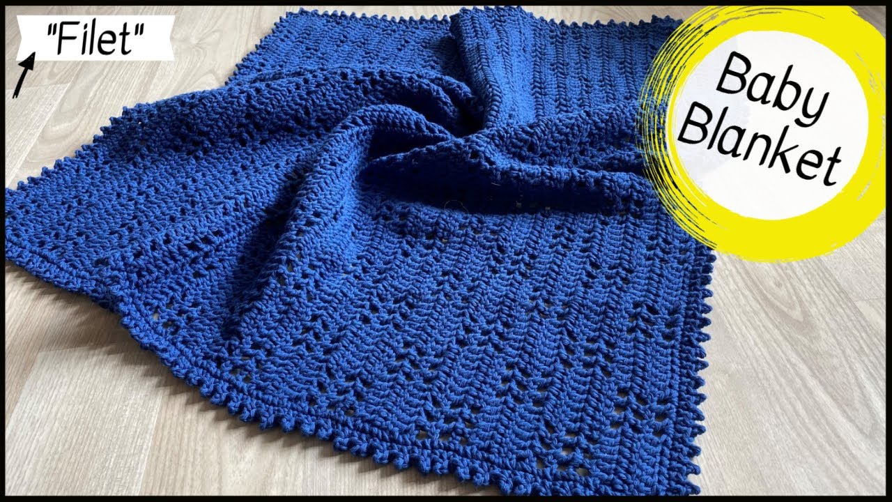 ? EASY Crochet Baby Blanket Pattern ☝️?? Filet Crochet Baby Blanket