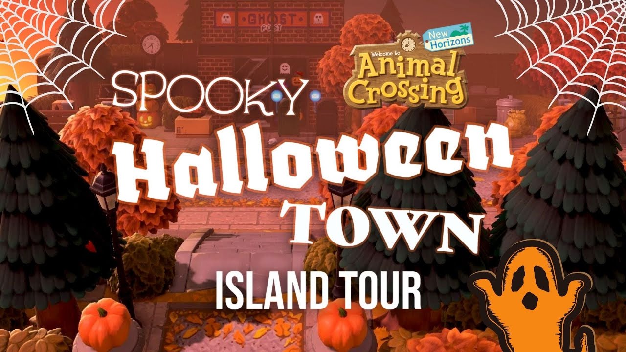 The MOST SPOOKY Fall Halloween Town Island Tour 🎃 Disney Island // Animal Crossing: New Horizons