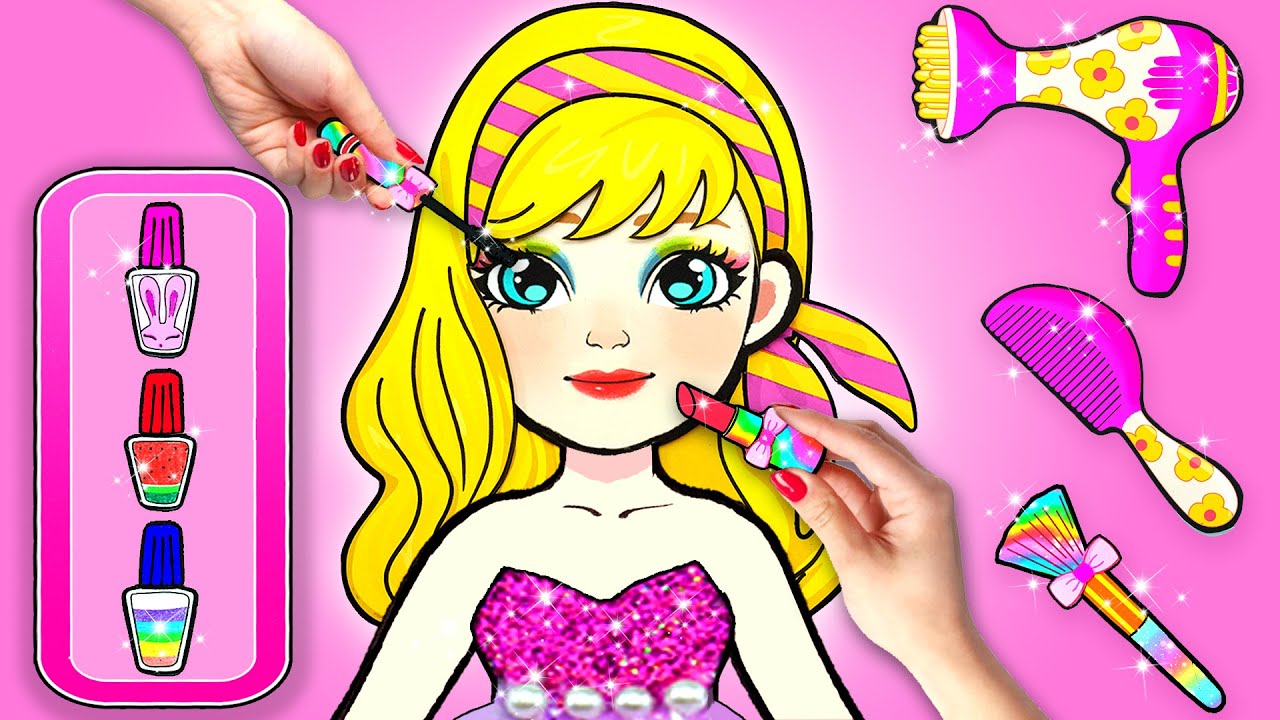 Trucos Y Manualidades Para Muñecas De Papel - Barbie Maquillaje Y Belleza De Uñas Arte De Papel