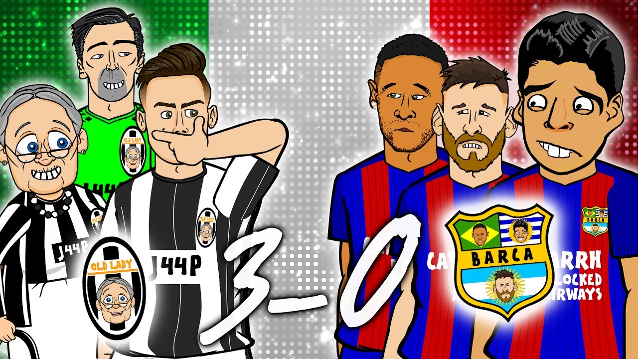 😲3-0! Juventus vs Barcelona😲 Champions League 2017 Quarter Final 1st Leg Parody