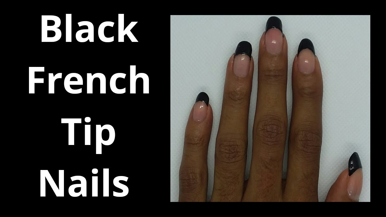 Black French Tip Nails.