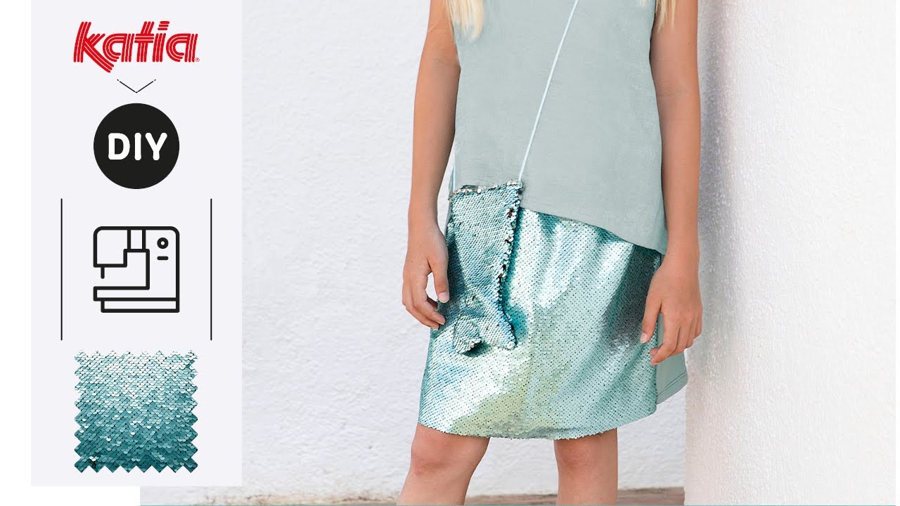 Cómo coser una falda con tela de lentejuelas o paillettes | Katia Fabrics