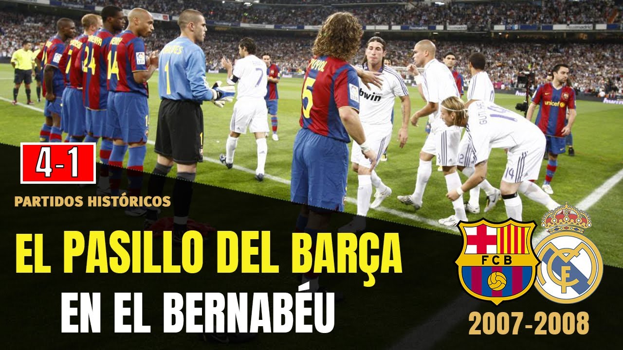 El CLÁSICO del PASILLO 👏 del Barça al Real Madrid (2008)🏆 Real Madrid 4 Barcelona 1
