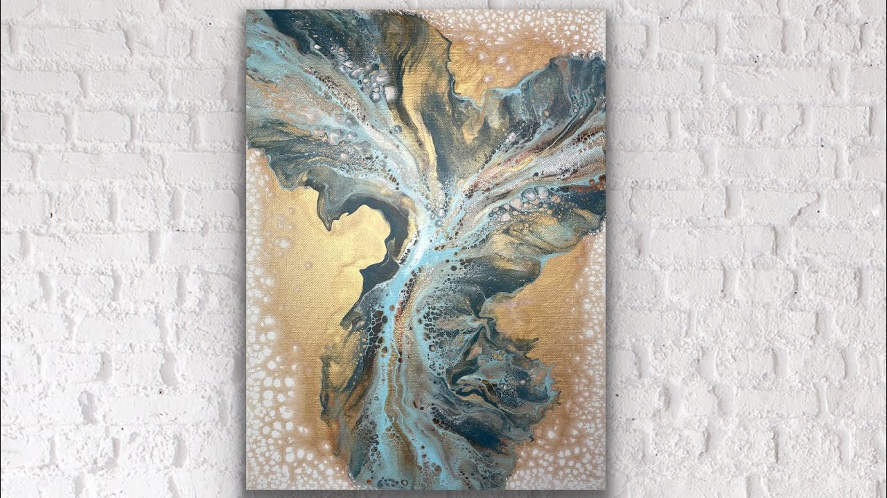 Gold Pearl Cell \u0026 Dutch Pour Combo with Consistency Tips | Acrylic Pour Tutorial \u0026 Art Therapy