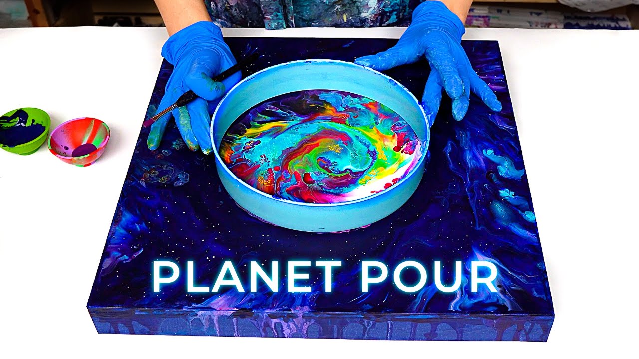 Nouvelle série galaxie! Planète mystique🪐 Conseils Comment retoucher🎨 Pouring acrylique ~ Art fluide
