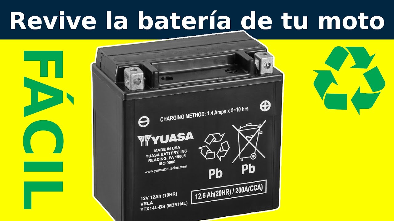 ✅ REPARAR batería de MOTO FÁCIL 🛵 REVIVE tu batería con simple TRUCO Mantenimiento de batería 12V #1