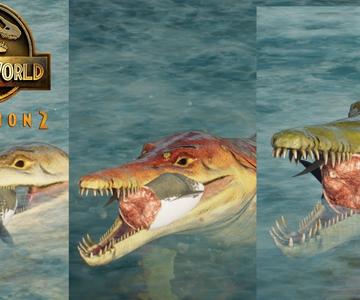 All Kronosaurus skins, shark eating motion[jurassic world evolution 2]