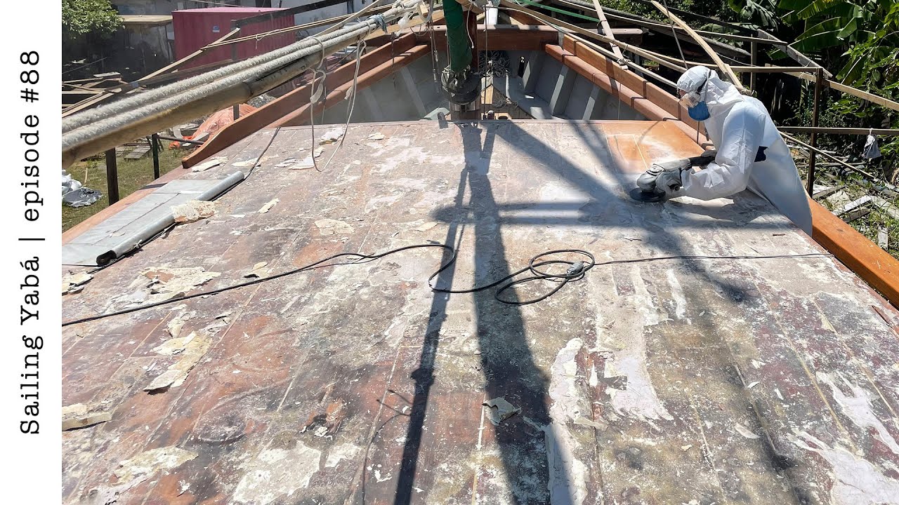 Bringing our boat's roof to bare wood. Will there be any rot? — Sailing Yabá #88