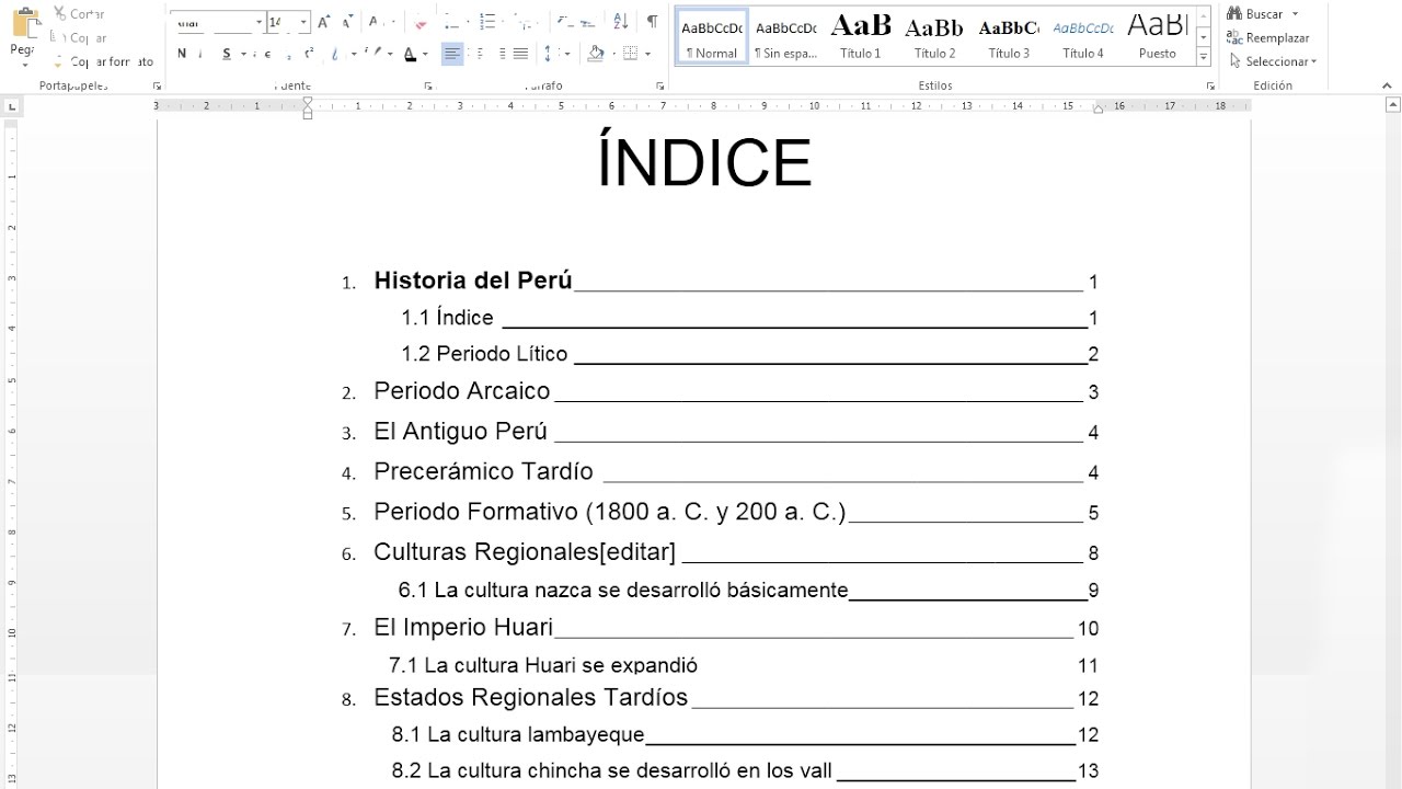 Como hacer un índice automático para tesis, monográficas y proyectos en word