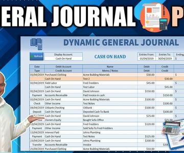 How To Create A Dynamic General Journal \u0026 Accounts Register In Excel