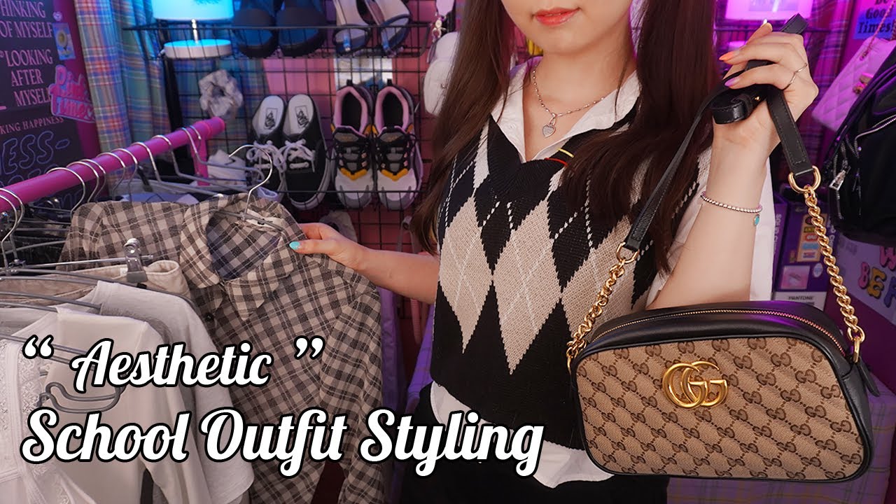 ASMR Aesthetic School Outfit Styling for you💜soft spoken