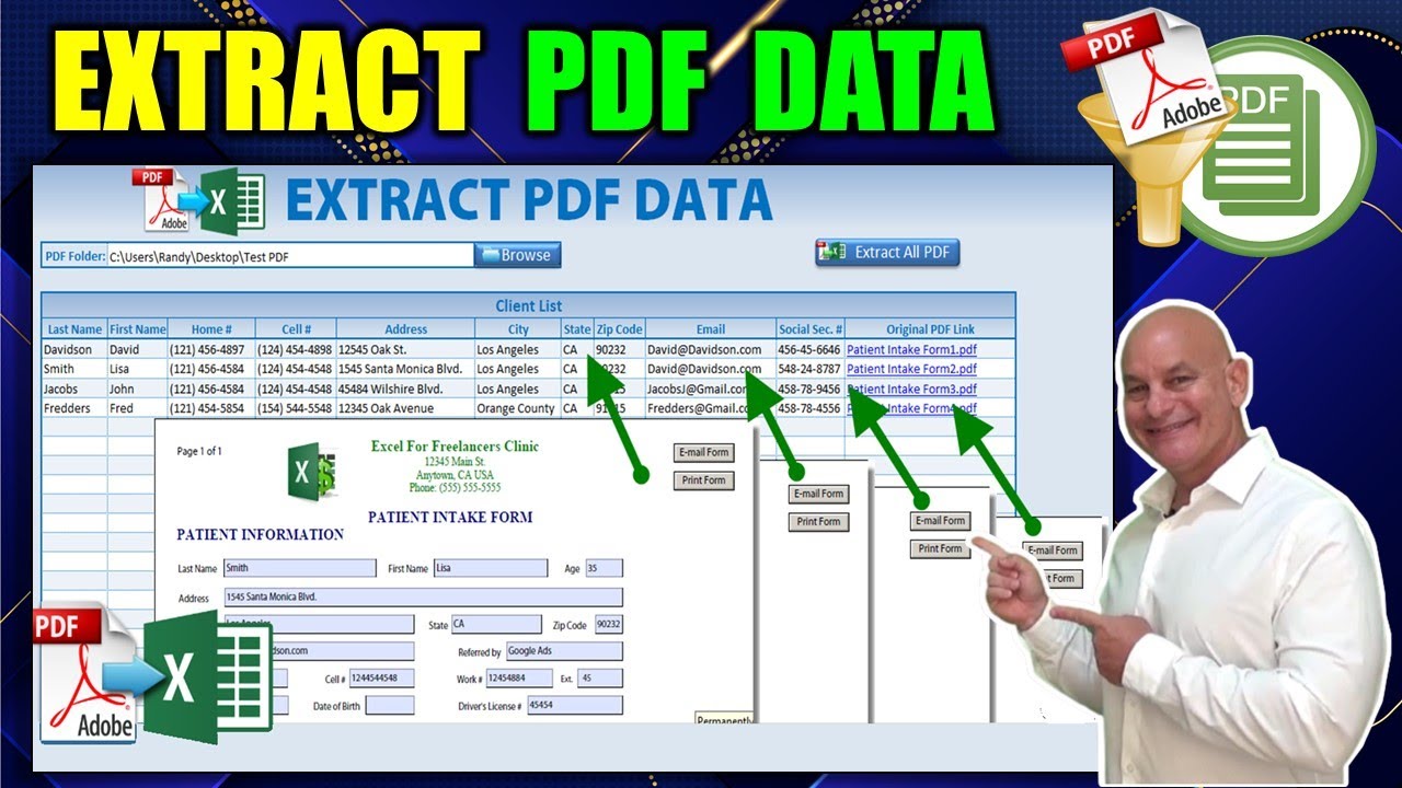 Comment extraire des données de formulaires PDF illimités vers un tableau Excel EN UN CLIC