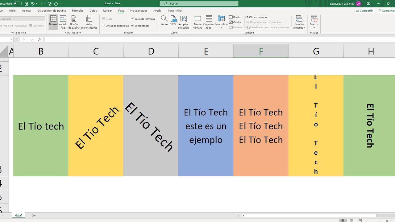 Como alinear el texto en Excel (Vertical, horizontal y con ángulo)