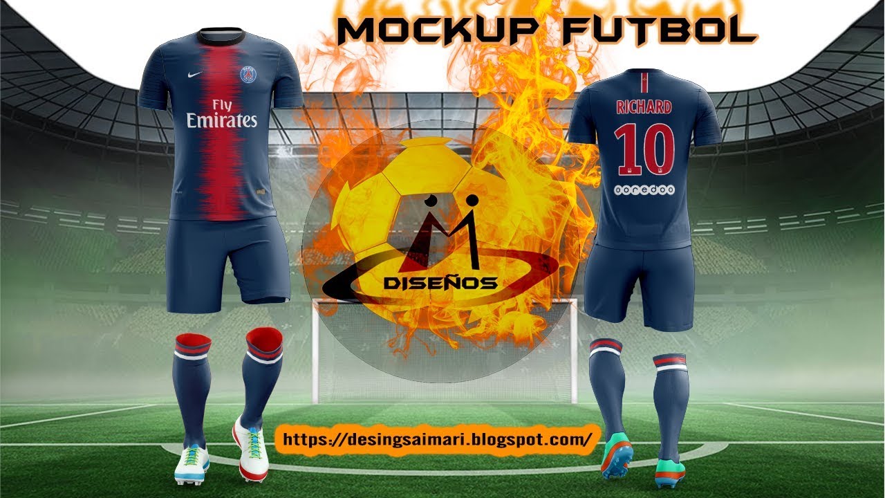 Descargar GRATIS mockup de uniforme de fútbol / Editar Mockup en photoshop | AIMARI 🇪🇨