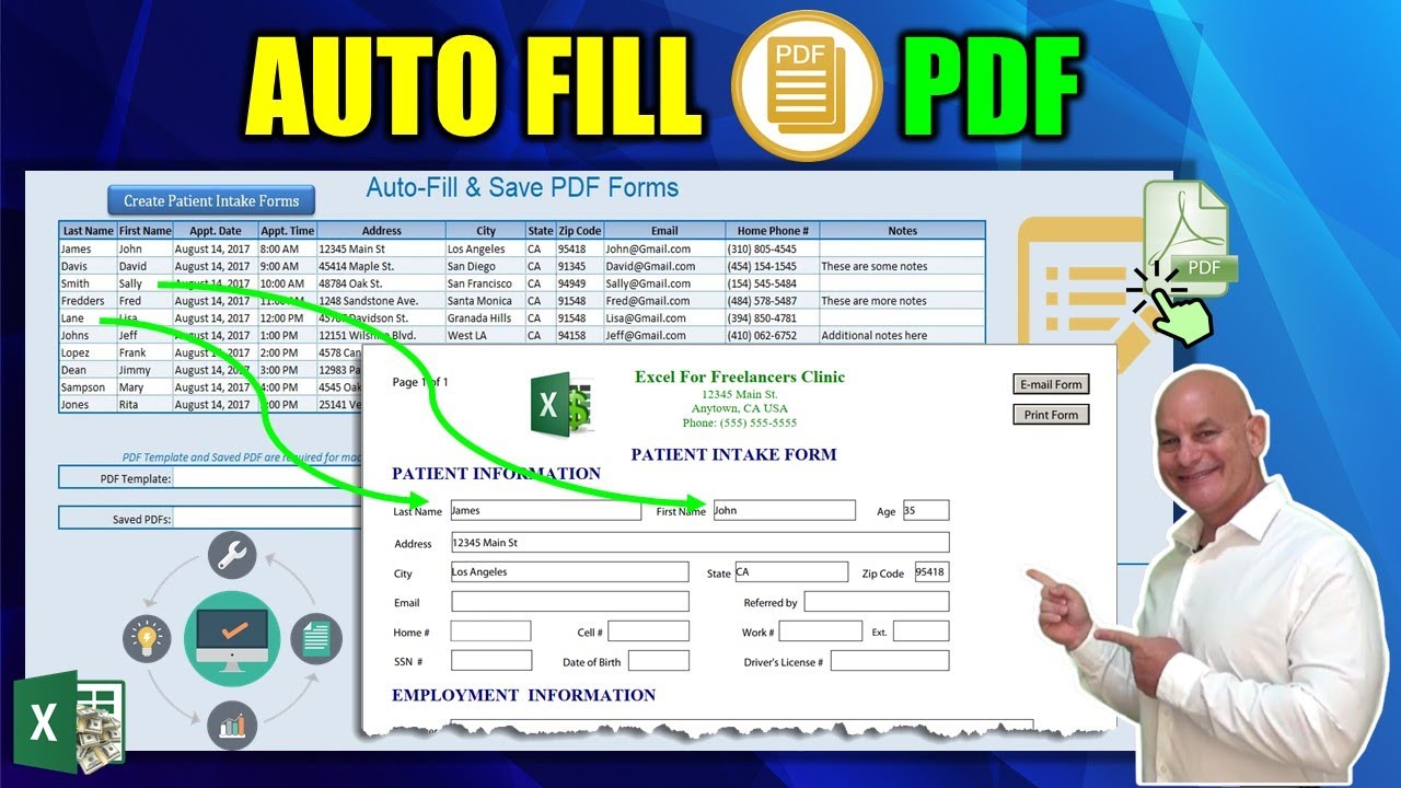 How to AUTOMATICALLY Fill PDF Forms Using Microsoft Excel in 1 CLICK