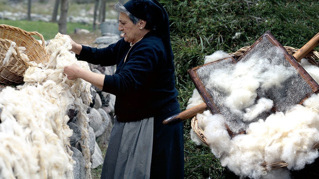 Laine dans les Pyrénées. Tonte des moutons, cardage et confection de vêtements | Film documentaire