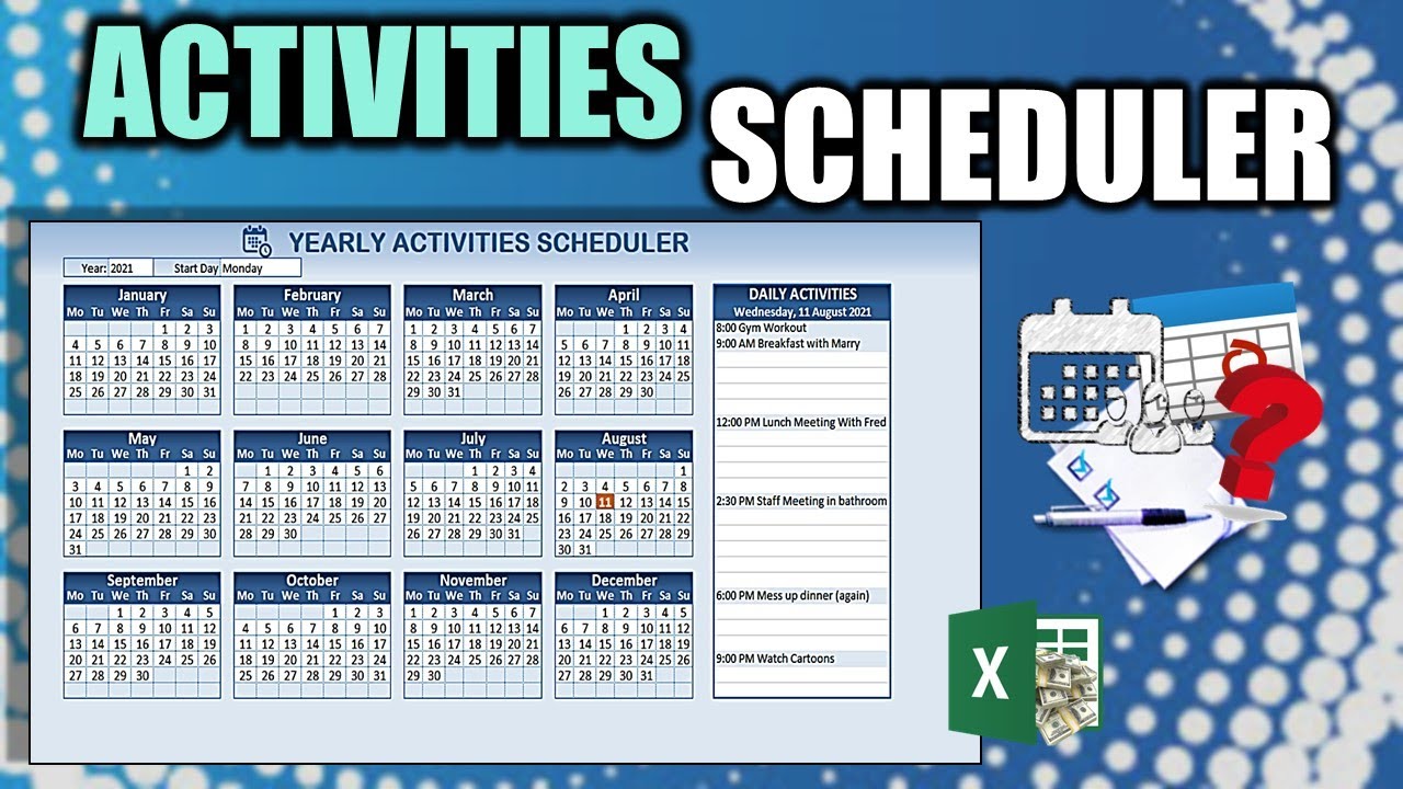 Learn How To Create This Yearly Activity Scheduler In Excel [FREE Download Inside]