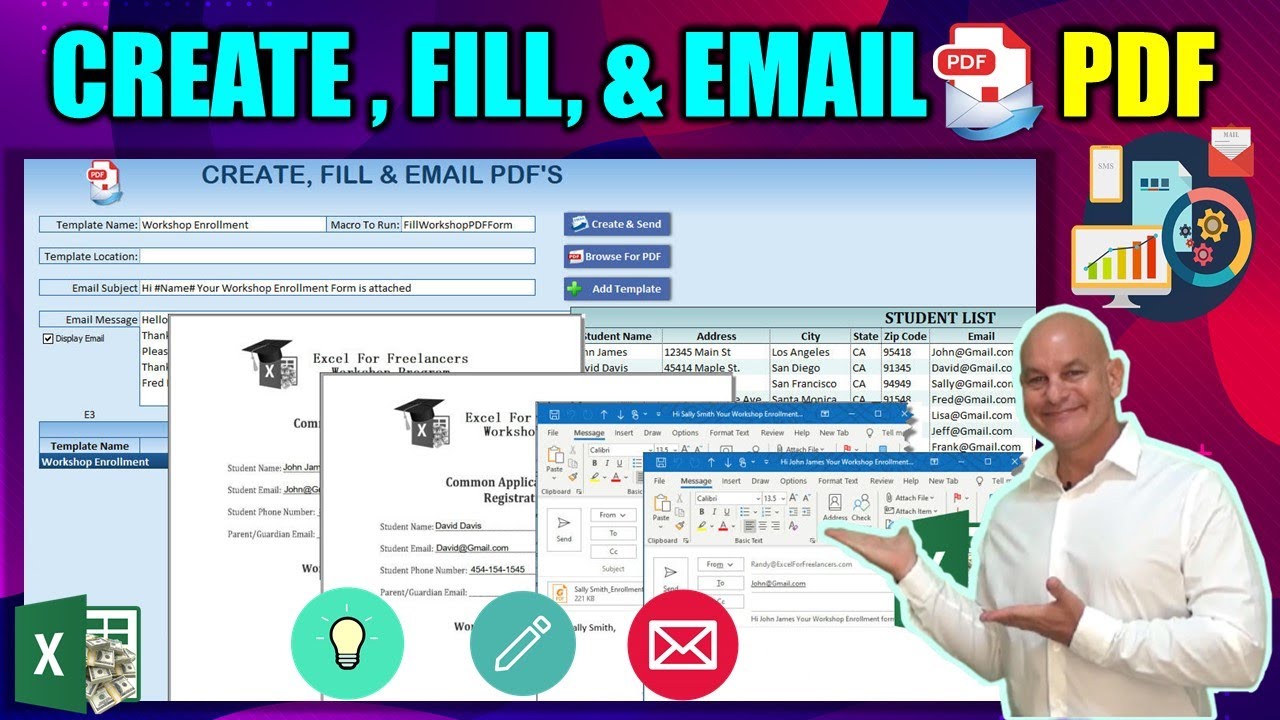 PDF remplissables, remplissez-les automatiquement avec des données Excel