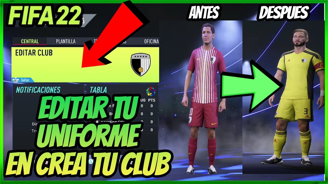 ▶️ TRUCO FIFA 22 Cómo EDITAR los UNIFORMES 😱 en CREA TU CLUB Modo Carrera ✅