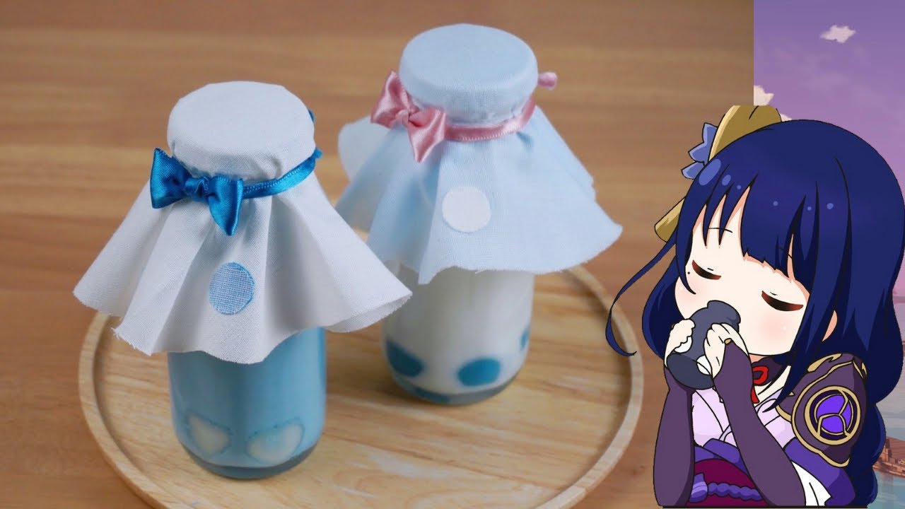 Genshin Impact: Two Bottles of \"Dango Milk\" for Raiden Shogun \u0026 Ei | 原神料理 雷電将軍と影ちゃん最愛の団子牛乳再現