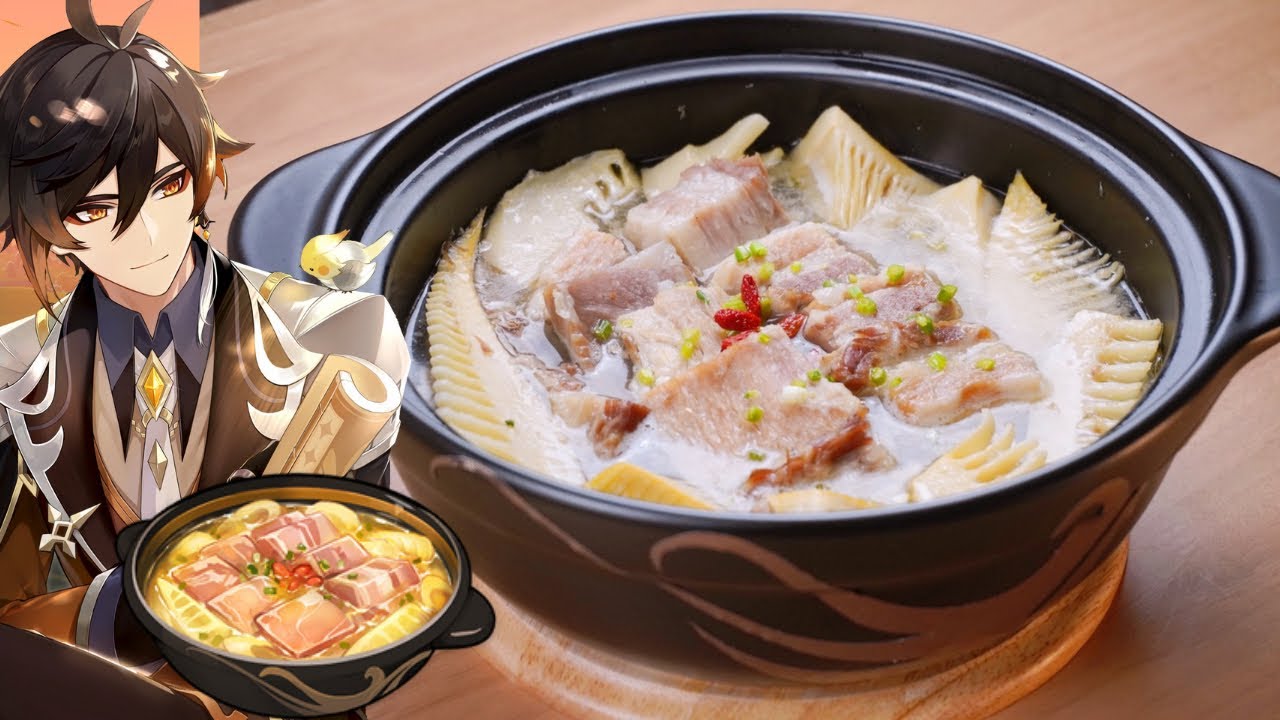 Genshin Impact: Zhongli's Specialty, \"Slow-Cooked (6000 years) Bamboo Shoot Soup\" for 原神 鍾離 オリジナル料理