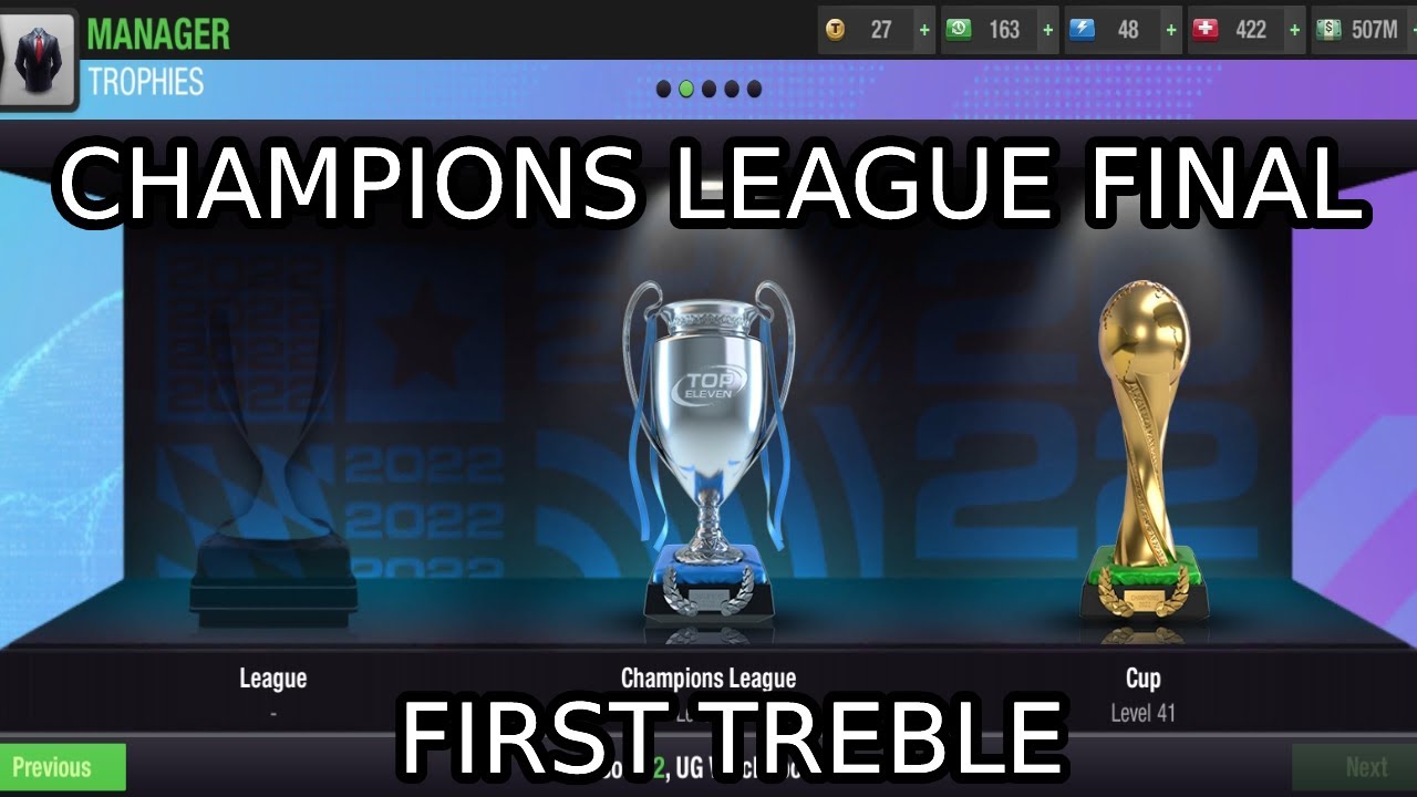 Top Eleven 2022: Champions League Final securing the Treble