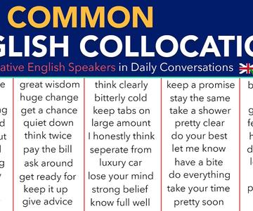 Learn 414 COMMON COLLOCATIONS in English Used By Native English Speakers in Daily Conversations