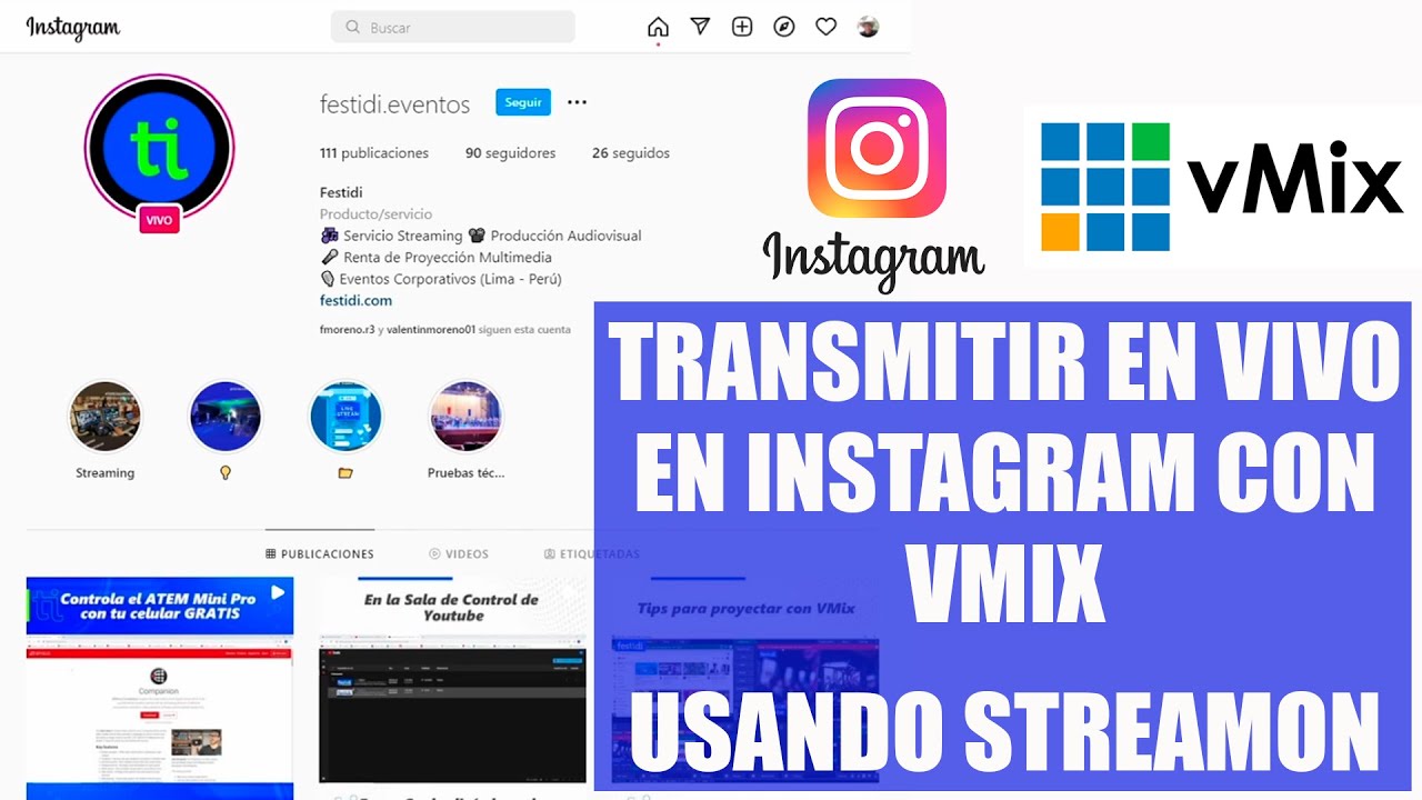 🎥🎤Transmisión en vivo en Instagram con VMix en vertical - Usando Streamon