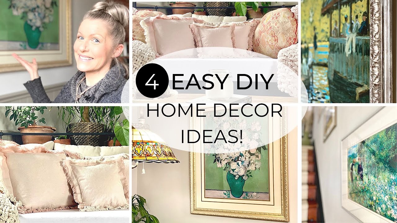 4 Home Decor DIY: housses de coussin faciles à coudre, idées d'art de galerie encadrées et mur