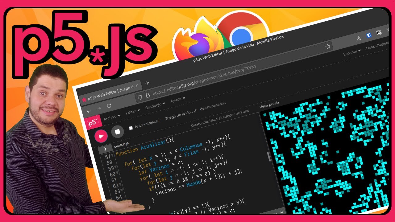 🟥 Aprende a Programar dentro de tu navegador 🌐 Editor p5.js (JavaScript)