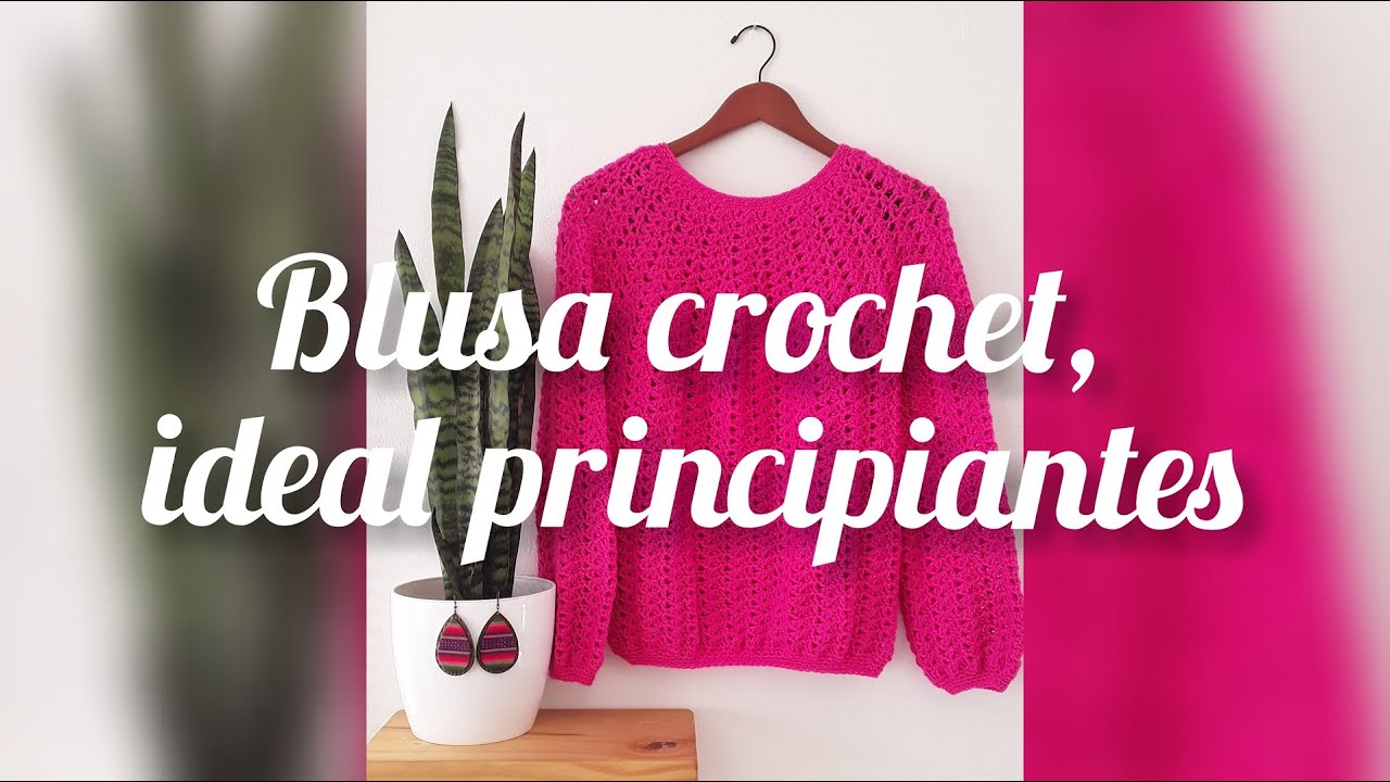Blusa crochet fácil/suéter topdown a ganchillo/jersey topdown a croché/media estación/#blusacrochet
