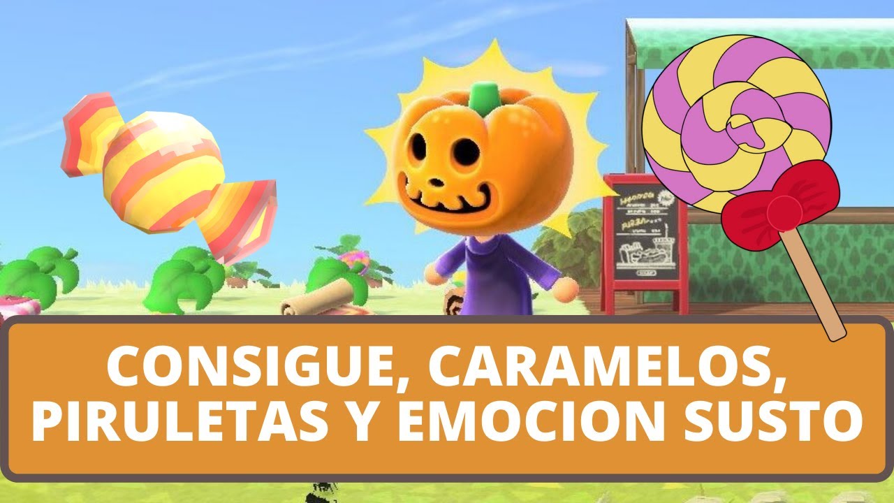 Como conseguir CARAMELOS y PIRULETAS + EMOCION SUSTO en Animal Crossing New Horizons | CobayasGamer
