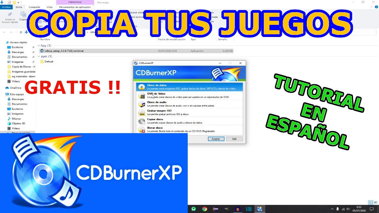 COMO FUNCIONA CD BURNER XP aprender tutorial español rapido facil gratis paso a paso resumen hd full
