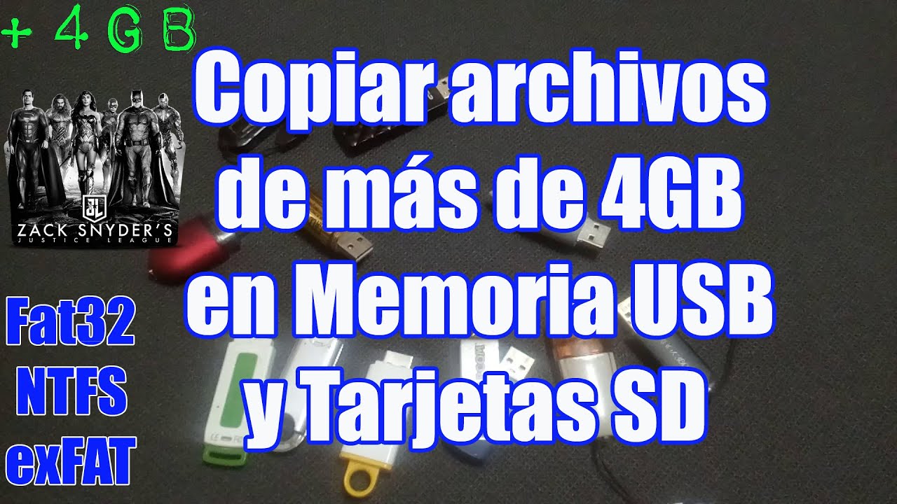 Copiar archivos grandes de más de 4Gb en Memoria USB o Tarjeta SD | Películas 4K TV Fat32 NTFS exFat