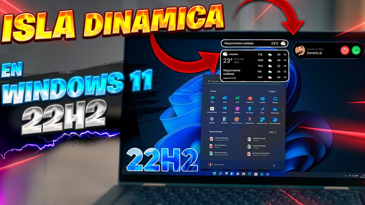 HABILITA🤩 ISLA Dinámica en Windows 11 22H2 / Más PERSONALIZADO Windows 11