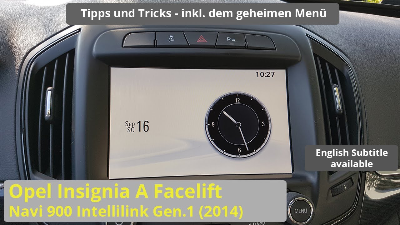 Opel Insignia A Facelift - Trucs et astuces pour le Navi 900 Intellilink Gen.1 (2014)