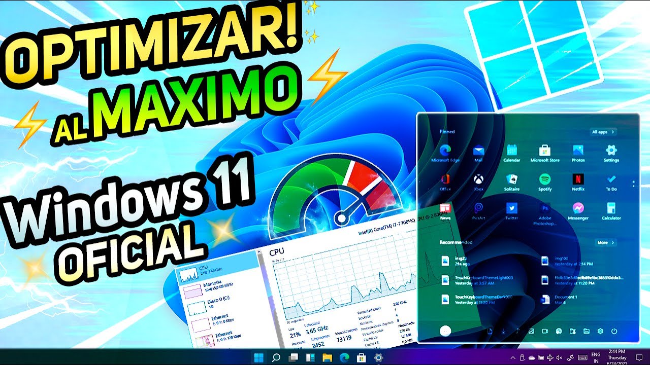 OPTIMIZA⚡ Windows 11 OFICIAL al MAXIMO! / ACELERA Rendimiento AL NIVEL DIOS!