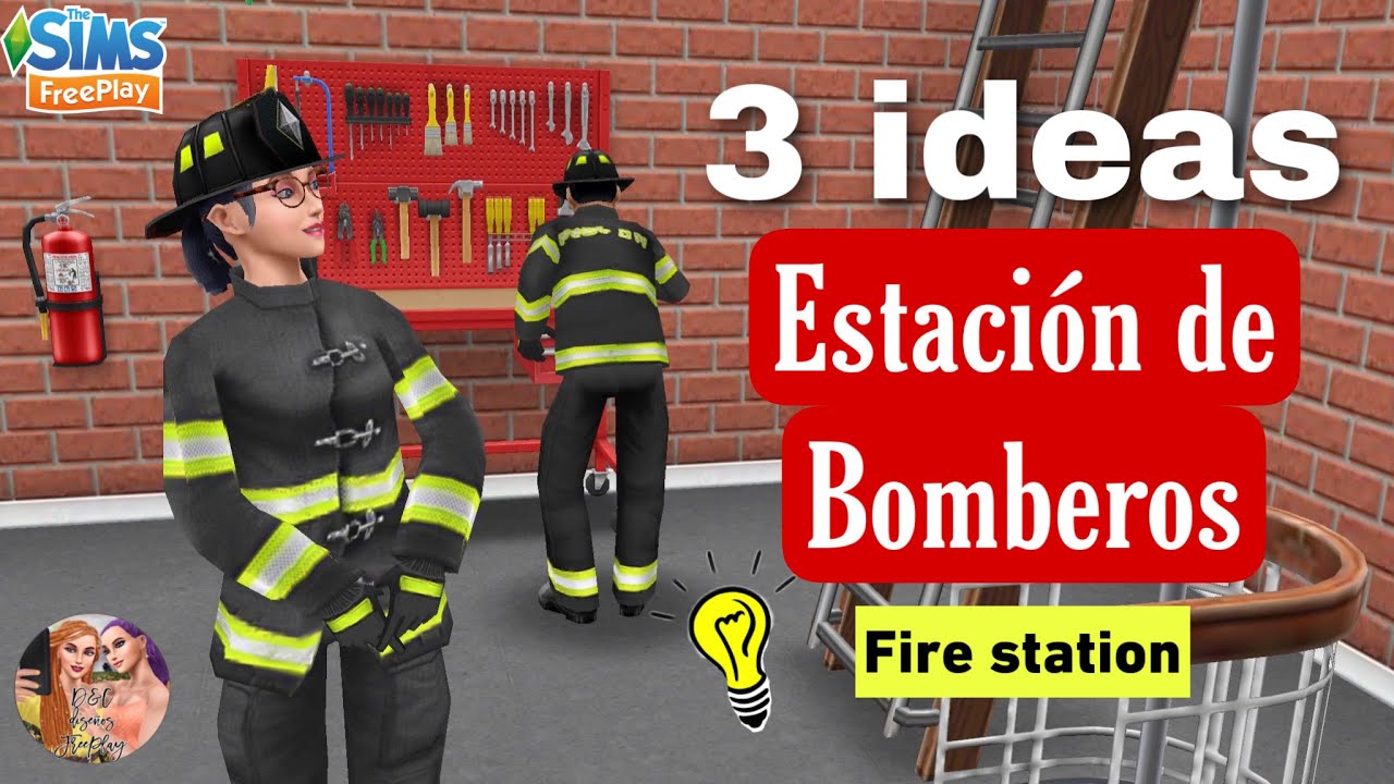 RETO: Estación de Bomberos 🚒 Fire Station 👨‍🚒| 3 ideas 💡 | #thesimsfreeplay