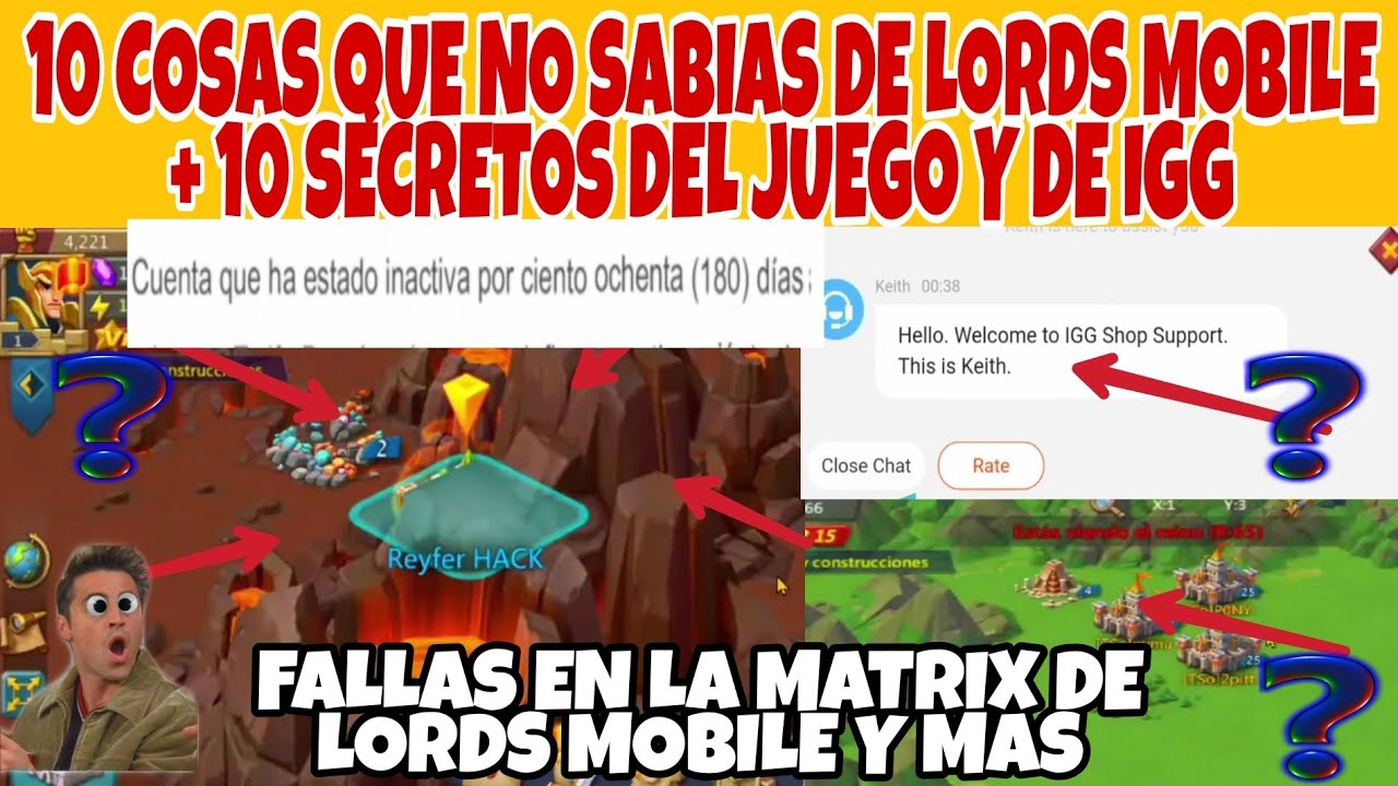 10 COSAS QUE NO SABIAS DE LORDS MOBILE + 10 SECRETOS DEL JUEGO Y DE IGG - WOW - LORDS MOBILE ES