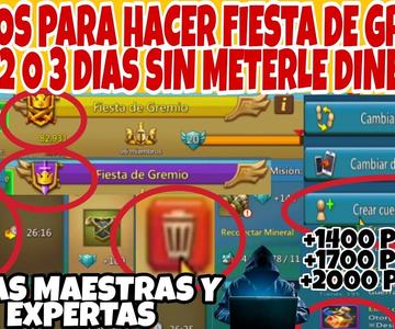 TRUCOS PARA HACER FIESTA DE GREMIO EN 2 O 3 DIAS SIENDO F2P - LIGA MAESTRA Y EXPERTA-LORDS MOBILE ES