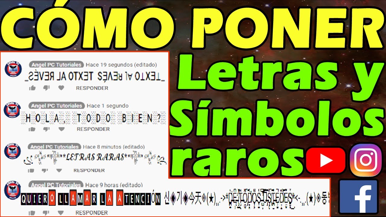 Cómo ESCRIBIR con LETRAS RARAS y SIMBOLOS en YOUTUBE INSTAGRAM y FACEBOOK 😱꧁ŦŘỮĆØ꧂