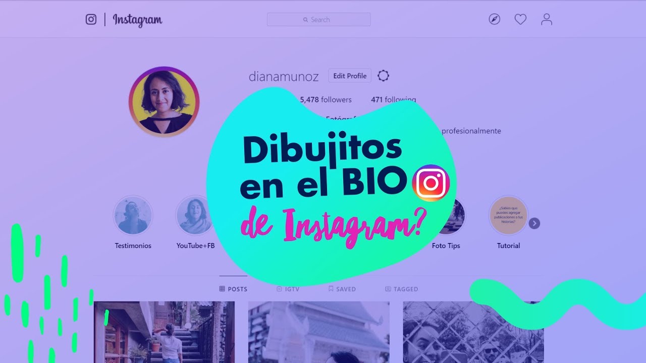 Cómo poner dibujitos en el BIO de Instagram? (+ la app para pre-visualizar tu feed) | Diana Muñoz