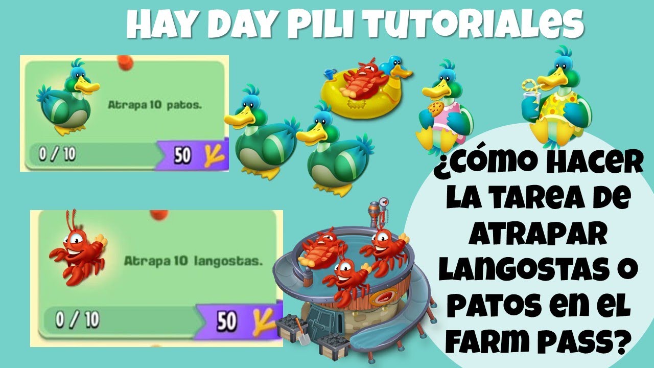 Hay Day Guía para principiantes- Cómo hacer la tarea de atrapar langostas o patos del Farm Pass?